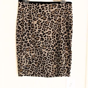 White House Black Market Leopard Pencil Skirt